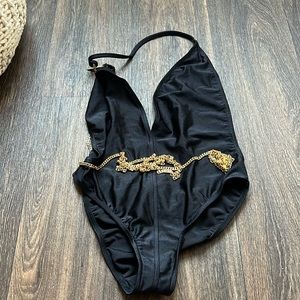 Alexandre Vauthier Black One Piece with Chain
